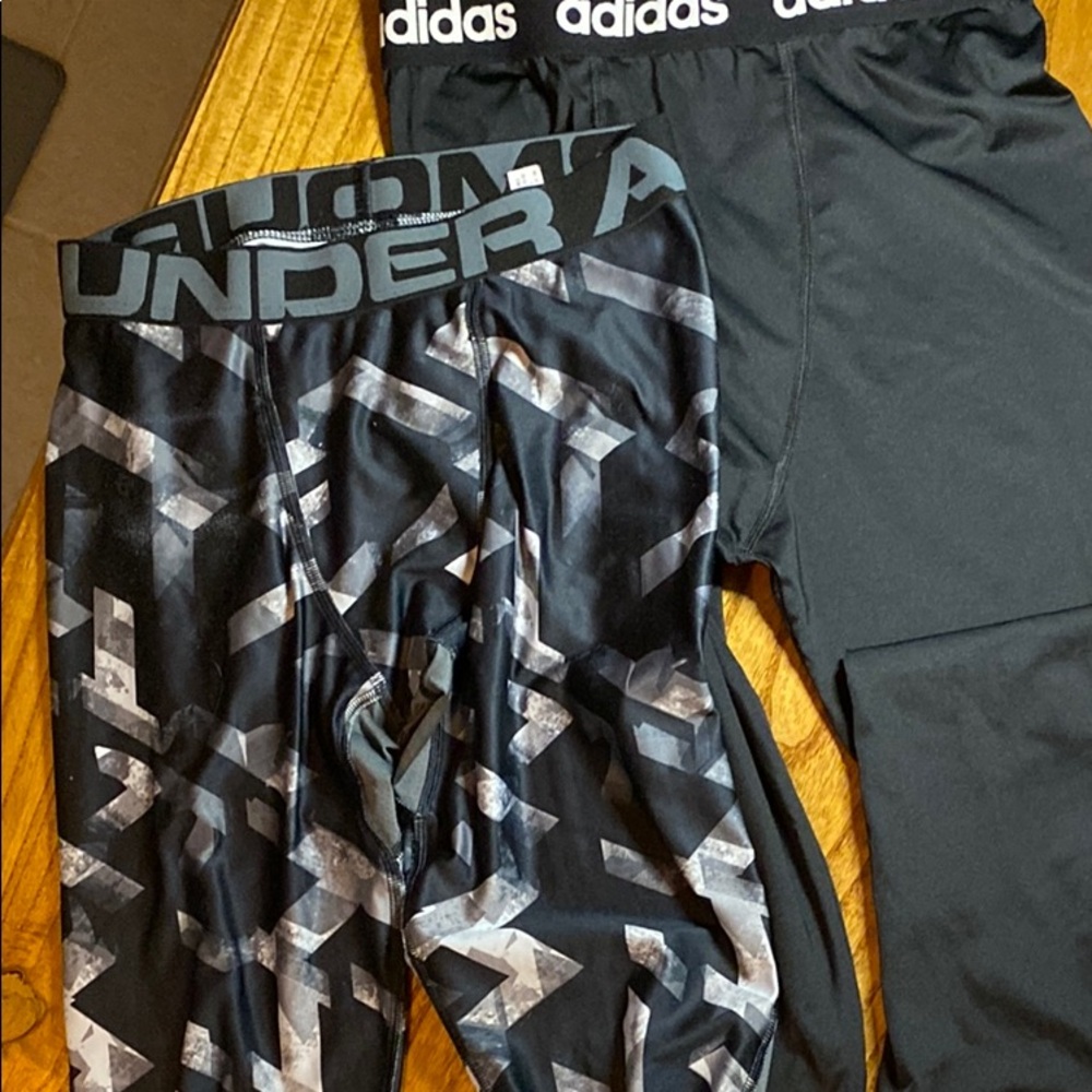 Adidas and Under Armour Leggings Set - Black and Gray